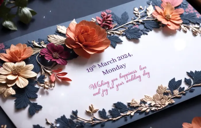 Creative 3D Floral Wedding Invitation Card Slideshow